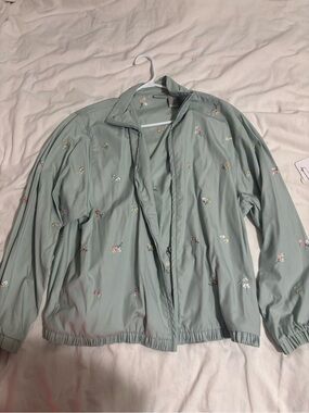 Koret Light Sage Embroidered Bomber Jacket